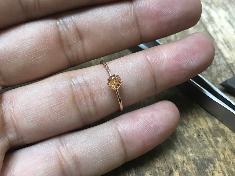 Mothers Day Rose Gold Ring, Rose Gold Promise Ring, Anniversary Ring, Delicate Diamond Ring, Birthstone Ring, Christmas gift ring for her image 7