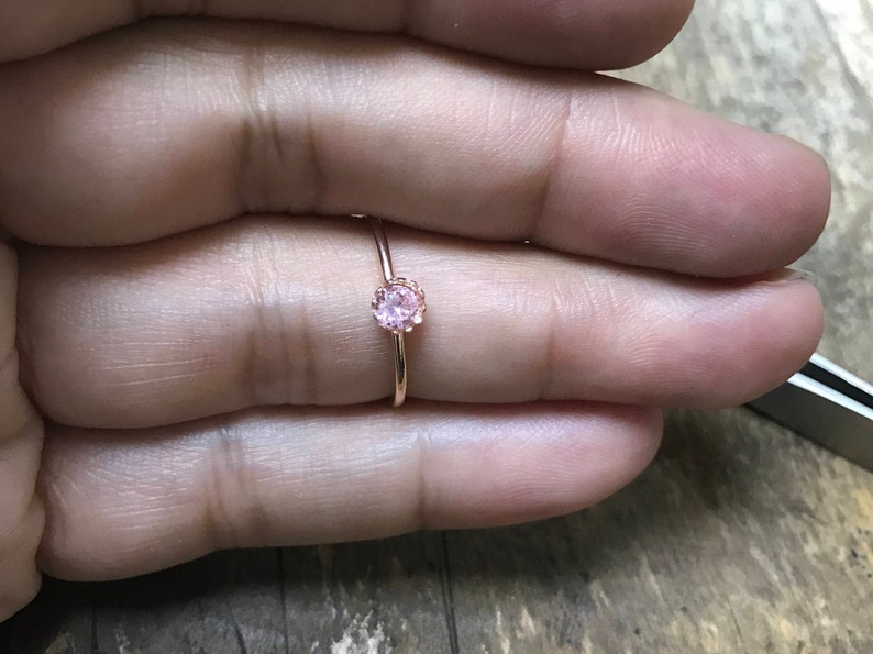 Mothers Day Rose Gold Ring, Rose Gold Promise Ring, Anniversary Ring, Delicate Diamond Ring, Birthstone Ring, Christmas gift ring for her image 10