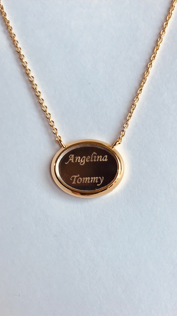 Custom Bar Square Round Pear Drop Name Necklace Personalized - White Gold Square Bar Pendant Custom Bar Square Round Pear Drop Name Necklace Personalized - White Gold Square Bar Pendant