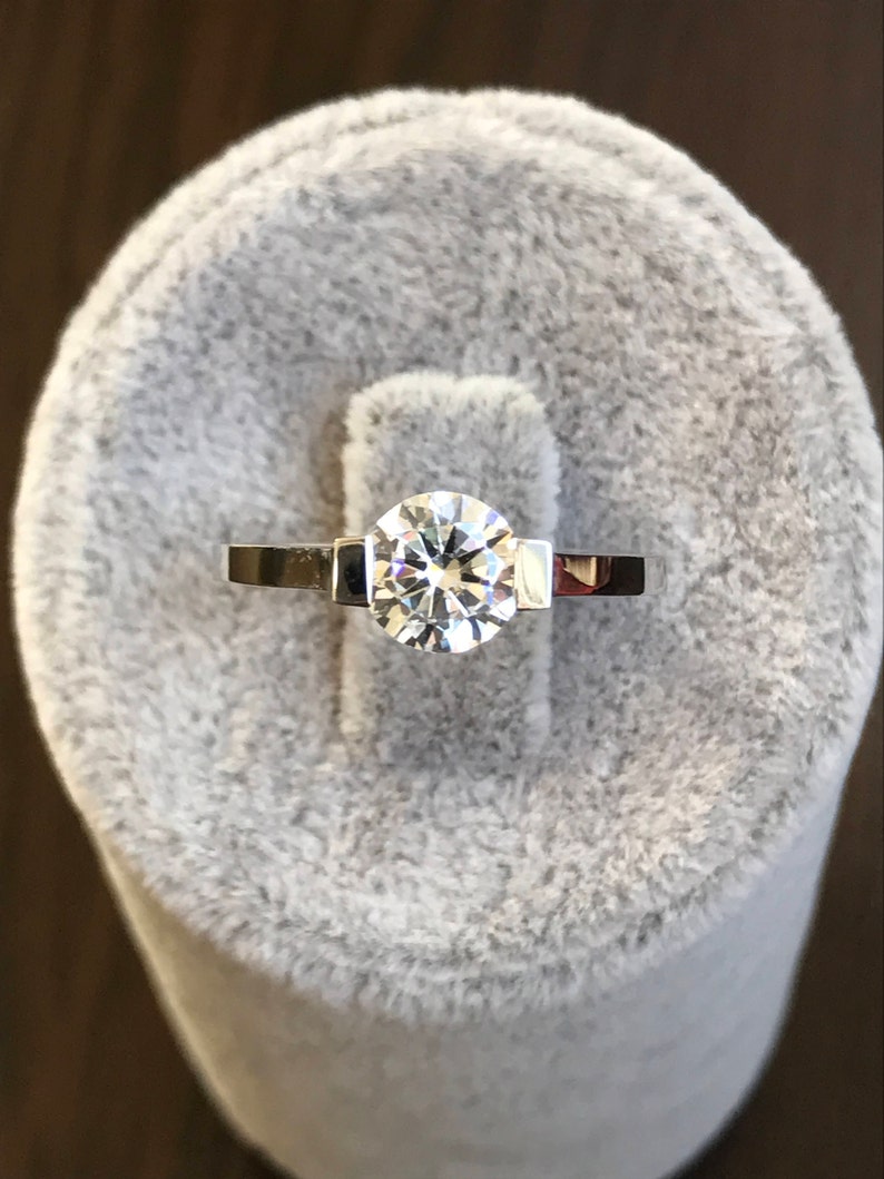 Chirstmas Geschenk Solitär gold Ringe für Frauen, Weißgold Verlobungsringe für sie, Rose gold Versprechen Ringe, April Geburtsstein Diamant Ringe Bild 6