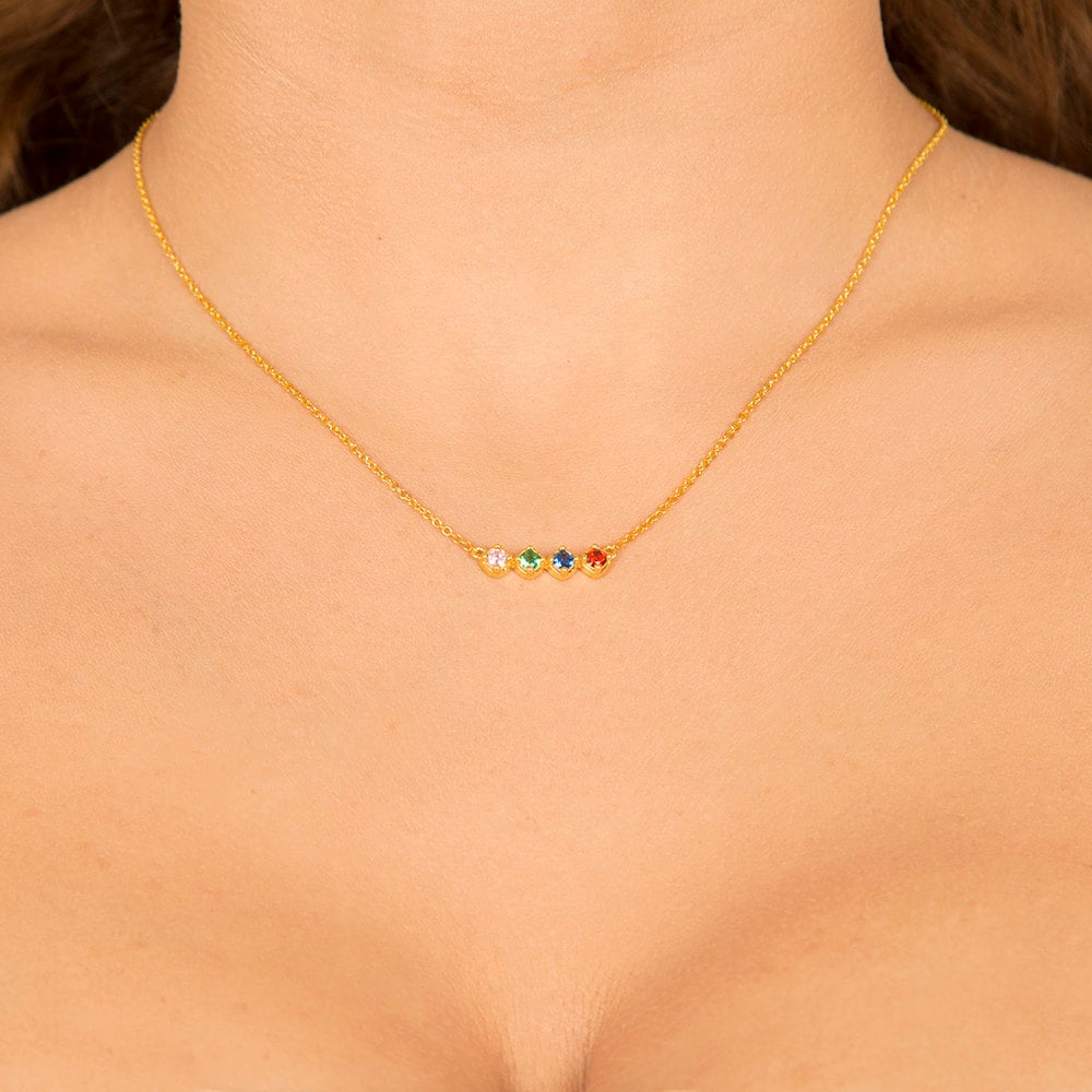 Customizable Birthstone Pendant Necklace For Women Choker Mom Birthday Jewelry main image 1