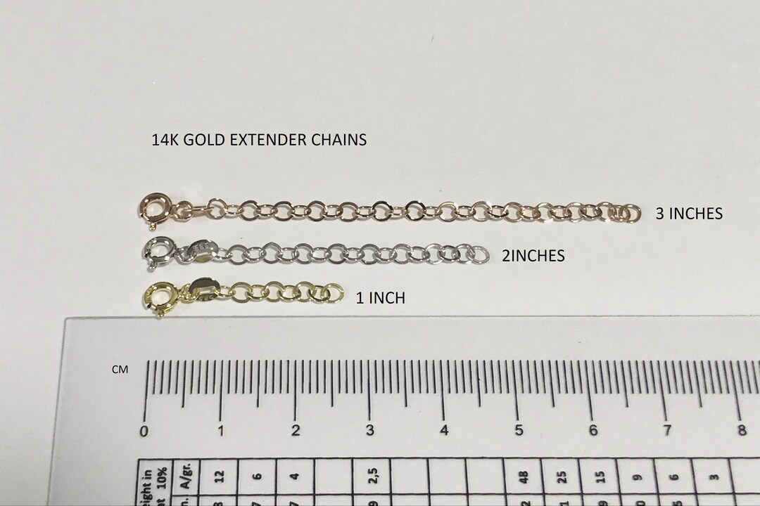 Gold Extension Spring 14k Gold Extender Chain With Spring Clasp, Chain Extension, Rose Gold ...
