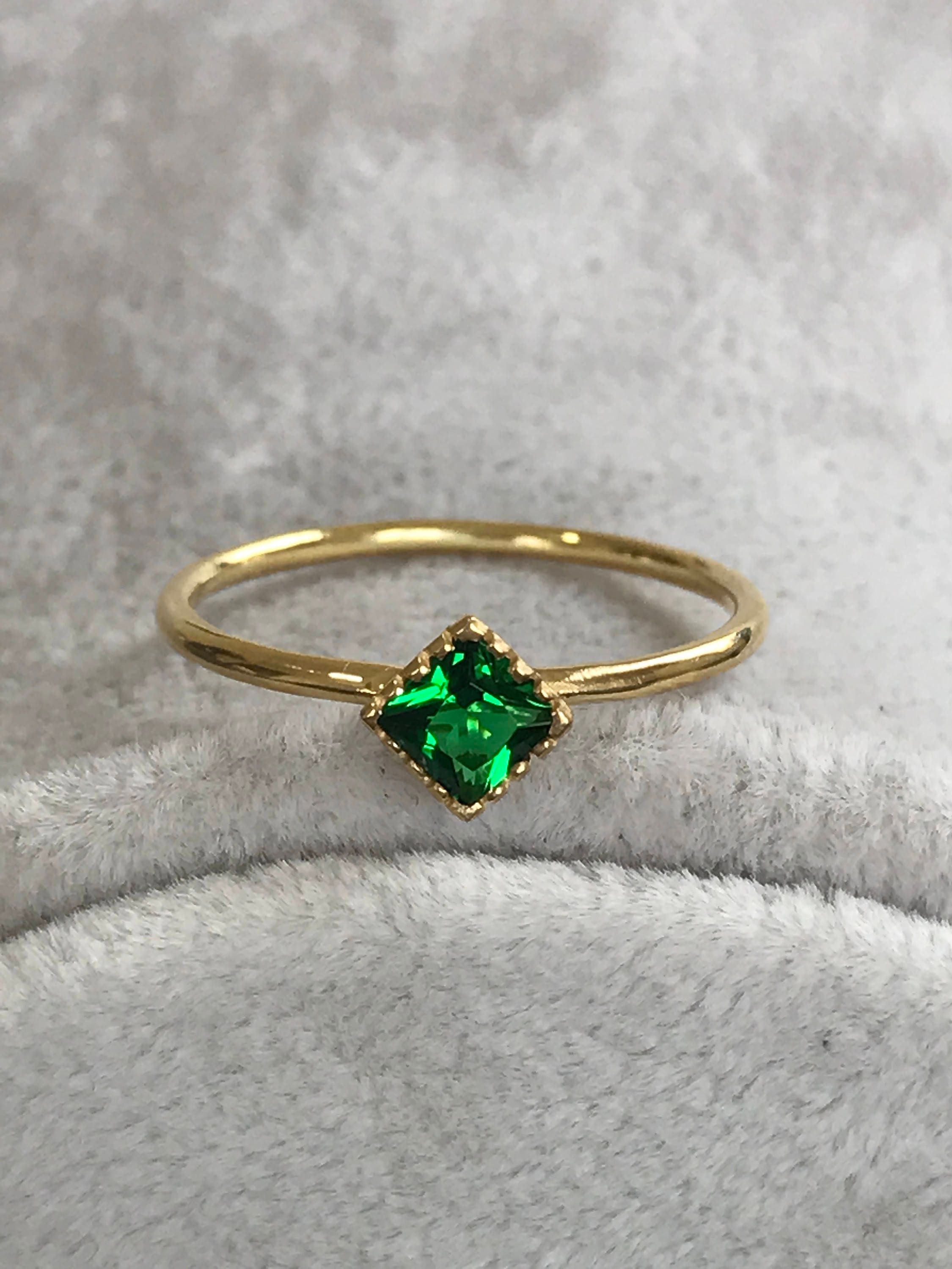 Mother Day Birthstone Ring Christmas Gift Yellow Gold Ring - Etsy