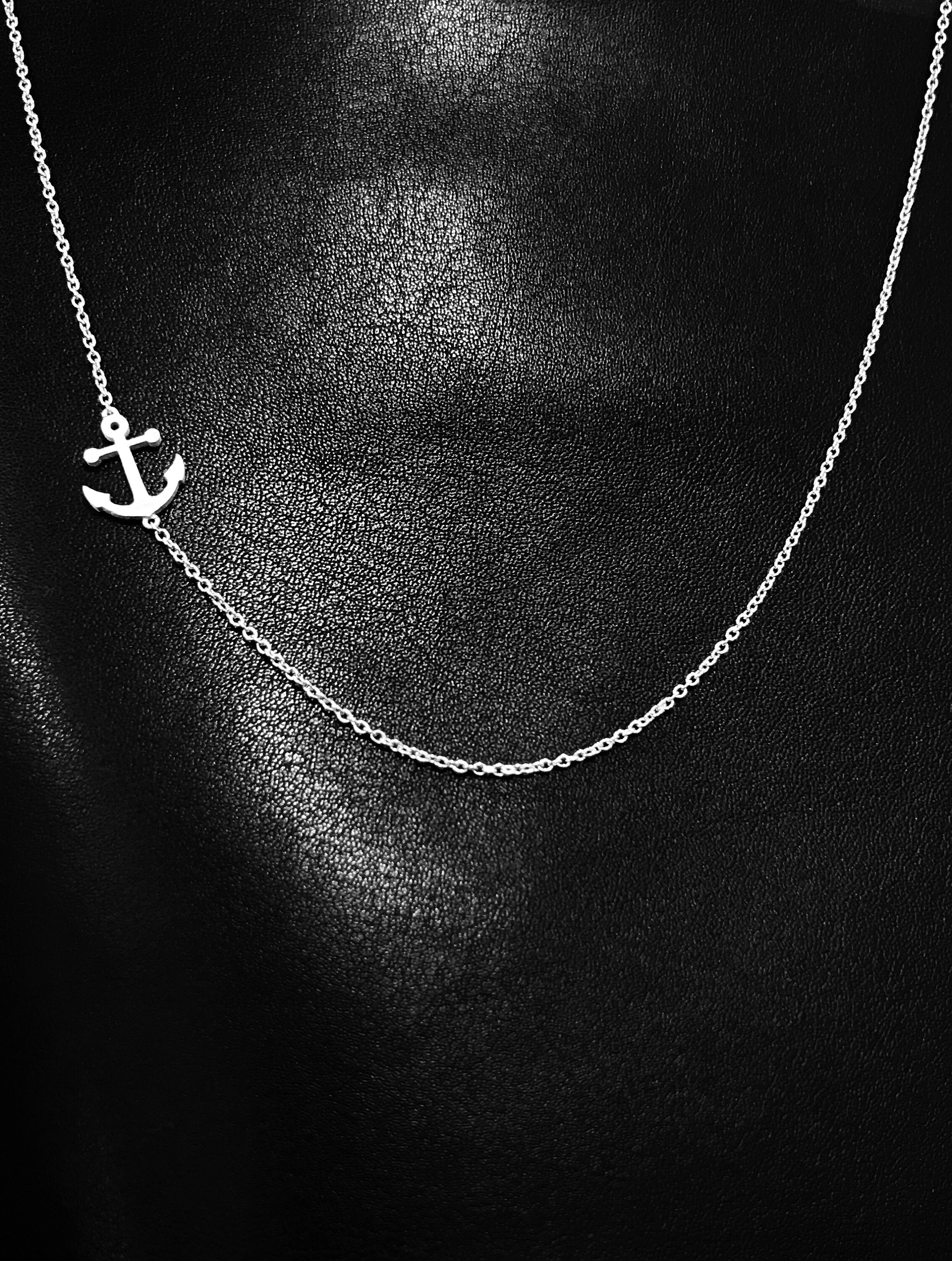 Rose Gold Anchor Necklace Tiny Gold Anchor Sideways Necklace Etsy UK