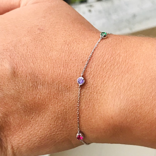 14k White Gold Bracelet Gift for Mom 
