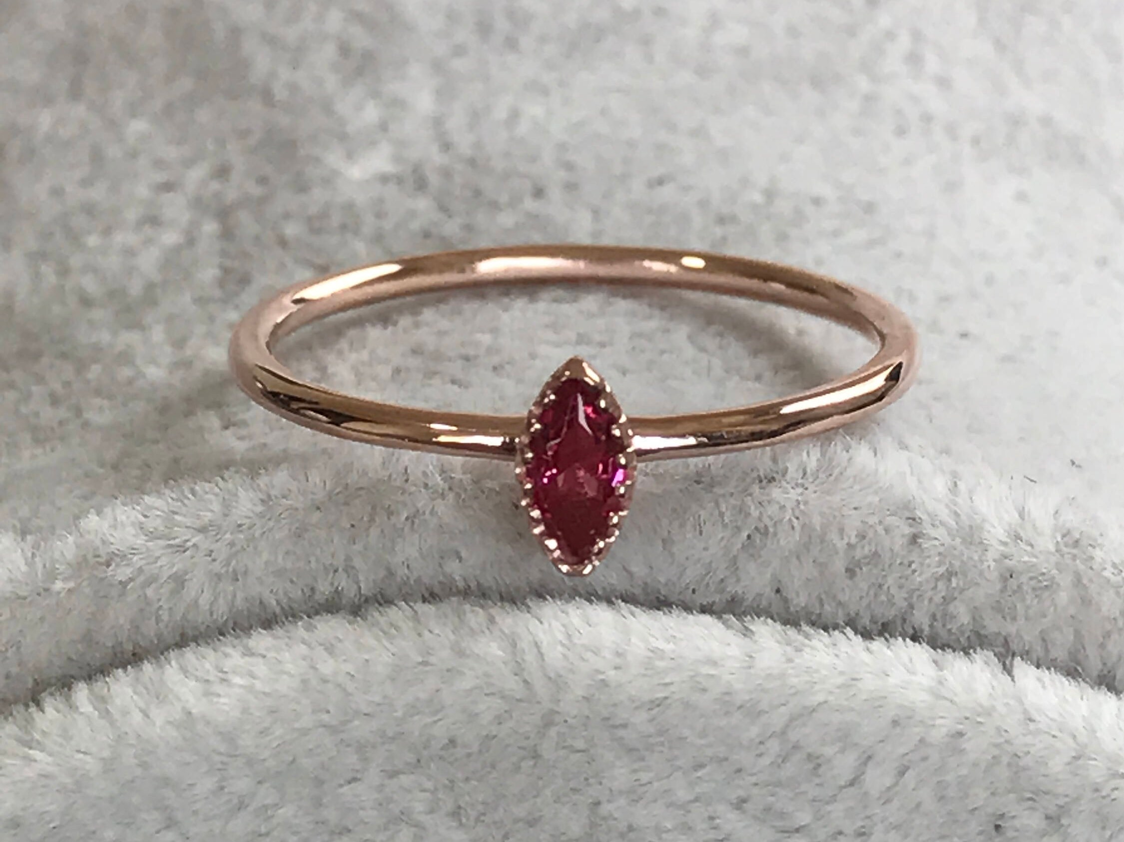 Rings Marquise Birthstone Ring Rose Gold Stackable Ring Etsy