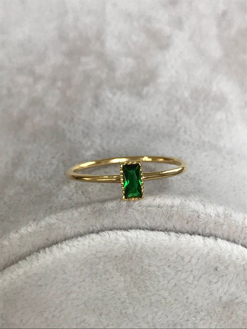 Yellow Gold Ring Birthstone Ring Baguette Ring Bridal Rings Wedding Rings Promise Ring Engagement Ring Simple Engagement Ring