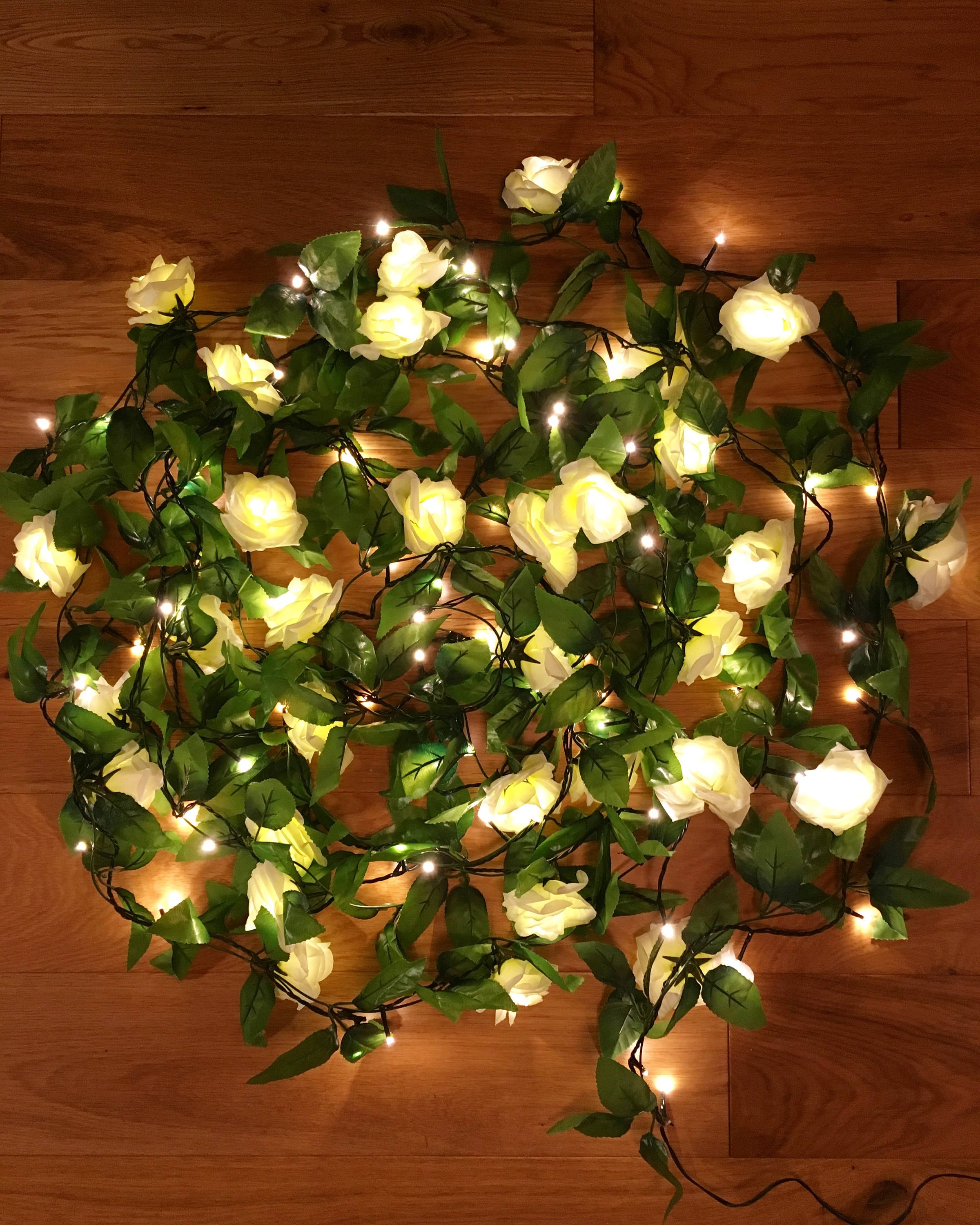 100 LED Rose ivy fairy light garland ivy garland rose Etsy