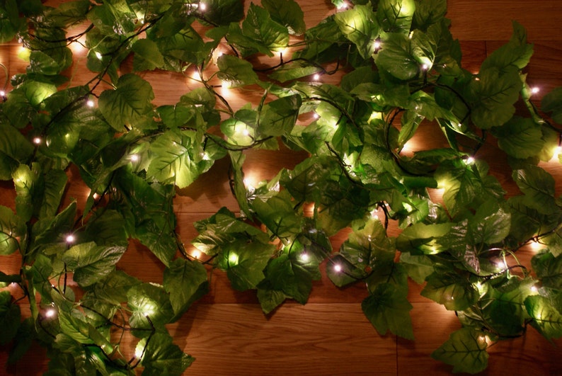 10m Ivy leaf LED light garland / 100 string lights. Indoor and Etsy
