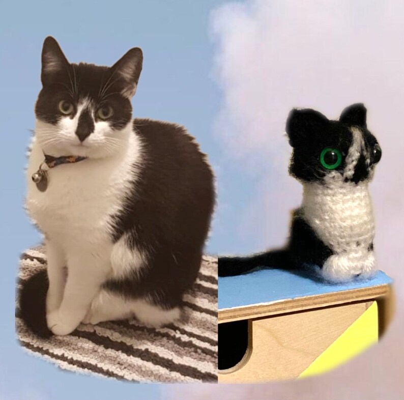 CROCHET MY CAT: bespoke miniature amigurumi toy of your pet image 1
