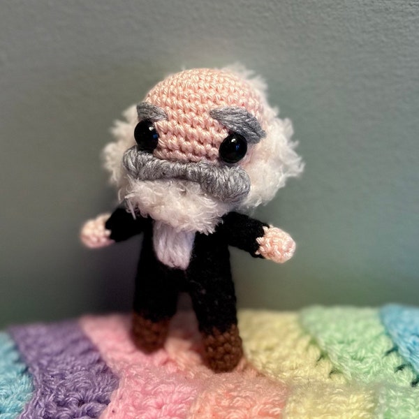 KARL MARX DOLL (smaller, cuter design) - amigurumi crochet plushie toy