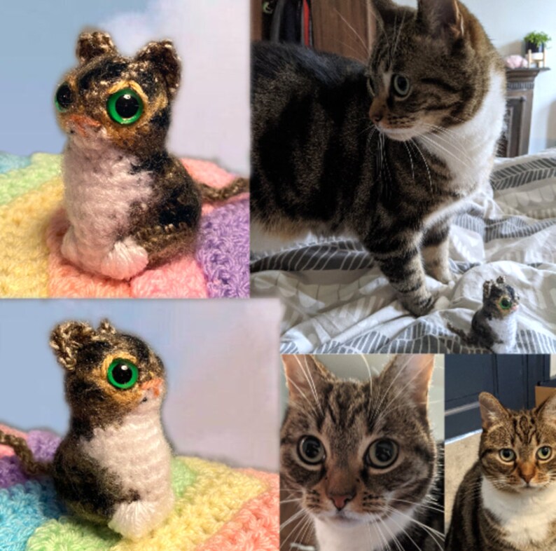CROCHET MY CAT: bespoke miniature amigurumi toy of your pet image 3