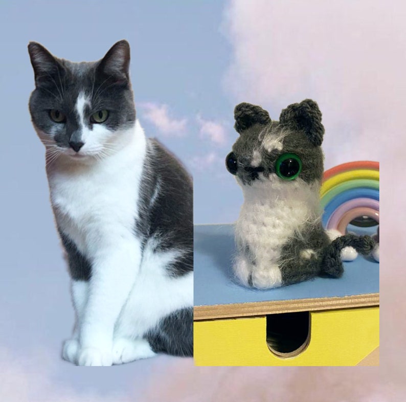 CROCHET MY CAT: bespoke miniature amigurumi toy of your pet image 2