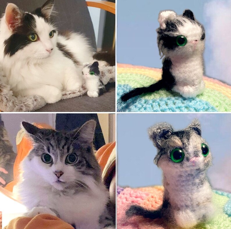 CROCHET MY CAT: bespoke miniature amigurumi toy of your pet image 0