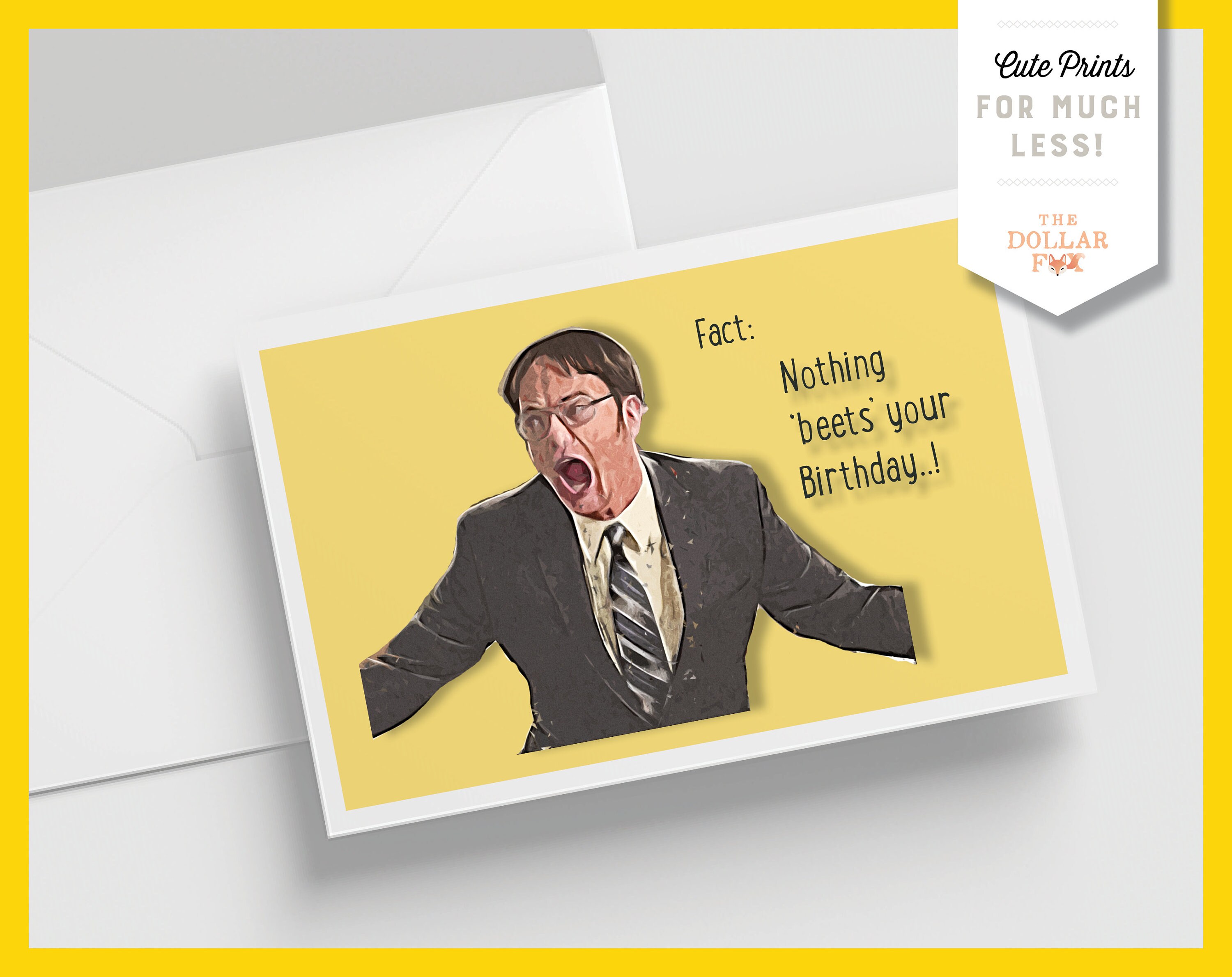 Dwight Schrute Printable Happy Birthday Card Nothing | Etsy
