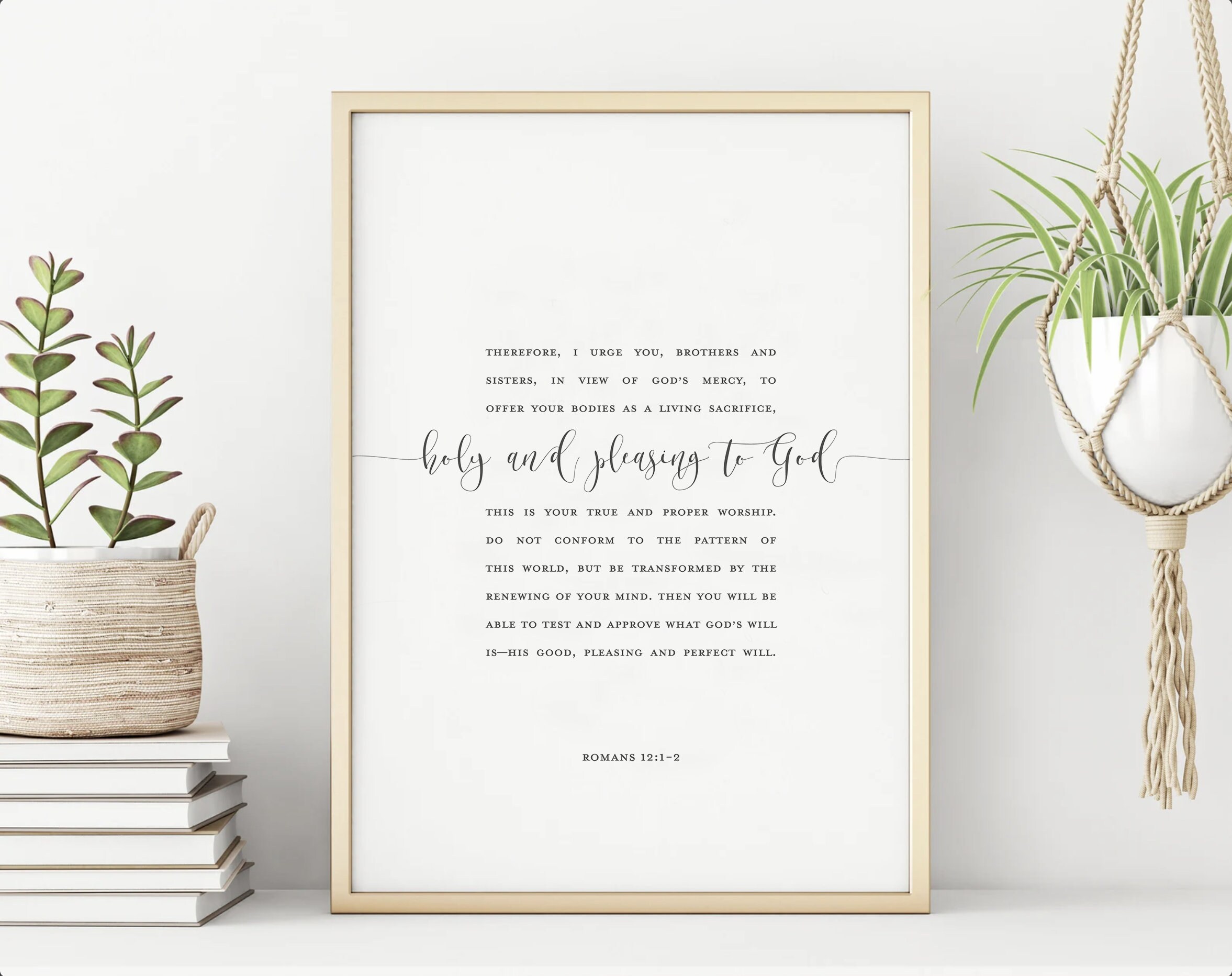 Romans 12 1 2 NIV Printable Scripture Bible Verse Etsy