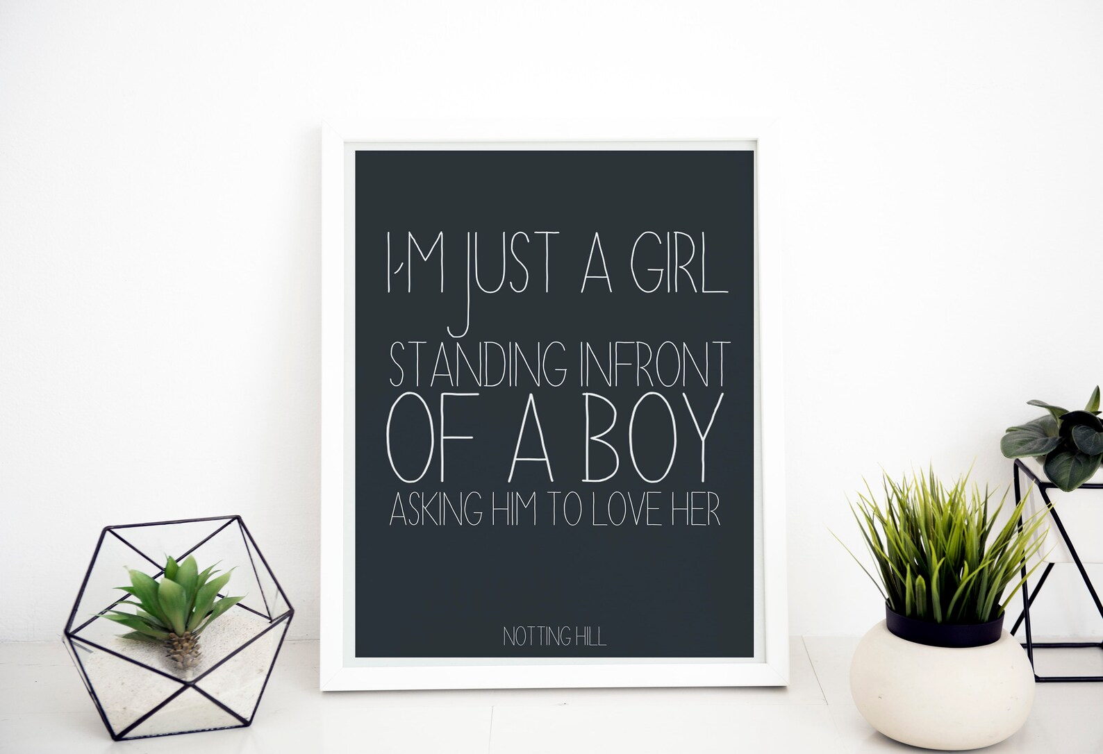 I'm Just A Girl Notting Hill Quote Quote Print Etsy UK