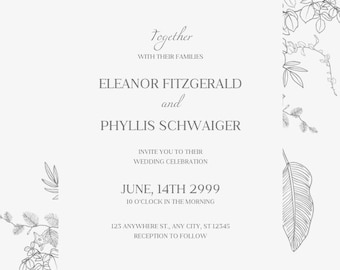 Floral Wedding Invitation I Template I Printable I Elegant Design IDIY Invitation