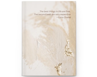 Hardcover Journal I Elegant I lined pages I chic I neutral I Quote I Coco Chanel