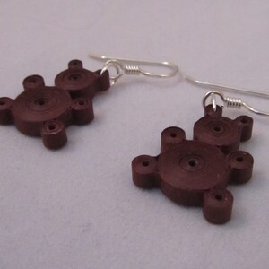 Paper Quilled Teddy Bear Earrings Handmade image 4