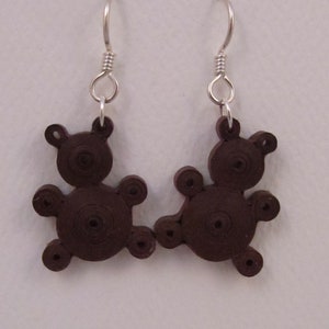 Paper Quilled Teddy Bear Earrings Handmade image 5