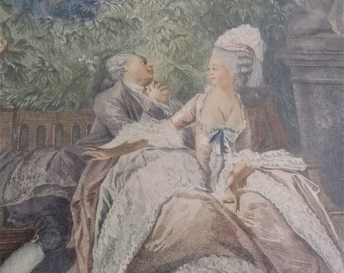 Antique Rococo Etching: Moreau Le Jeune, French Costume Print