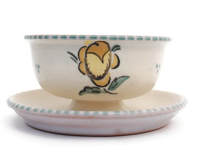Antique Poole Pottery Carter, Stabler and Adams Small Footed Bowl or Grapefruit Dish 1920's.
