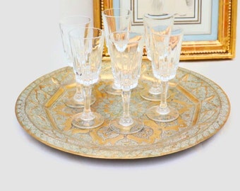 6 Vintage Clear Glass Luminarc port wine glasses, Aperitif glasses, French vintage, Retro French glassware