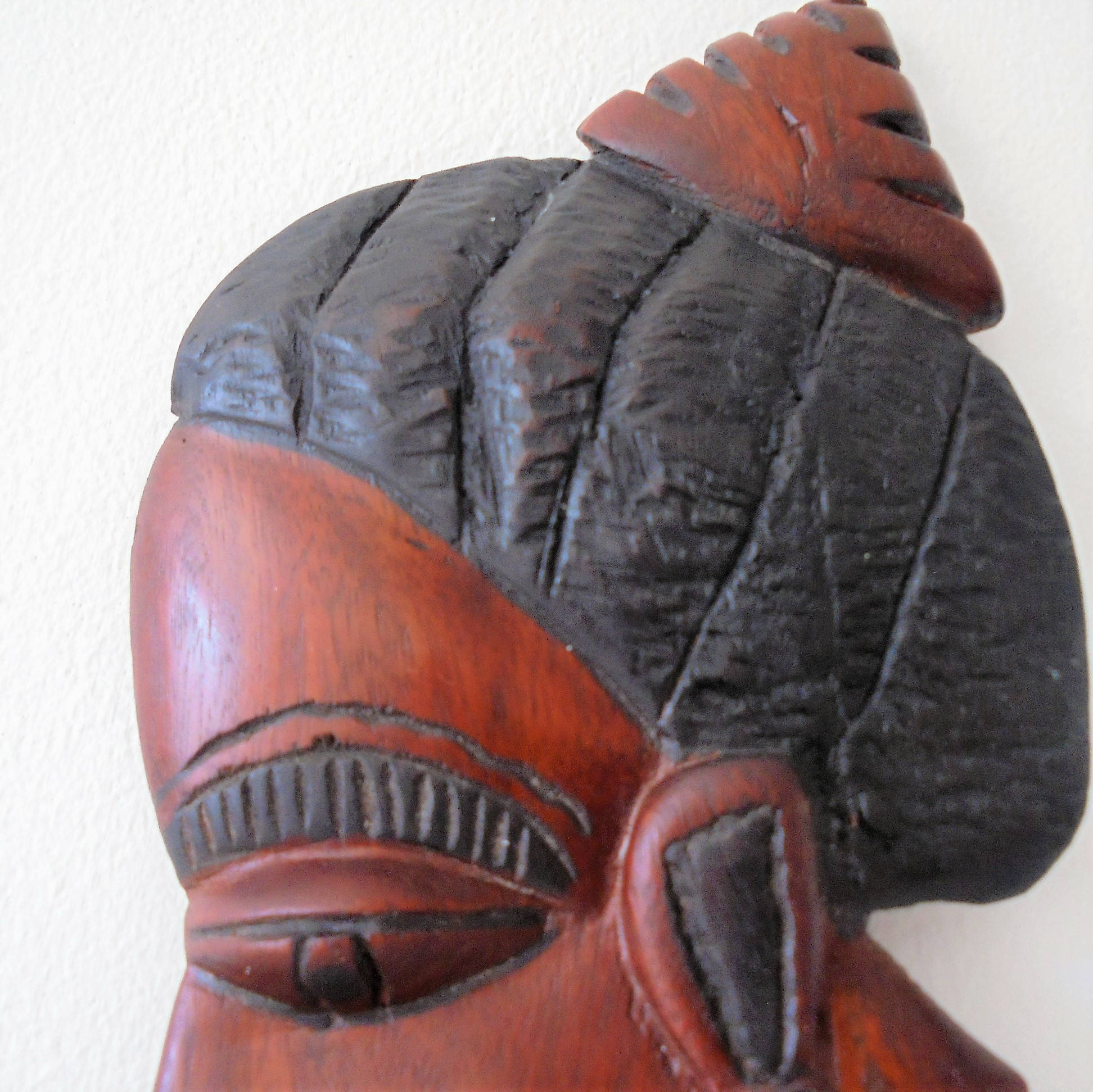 African Hand Carved Wooden Wall Hanging /African Woman face Carved in