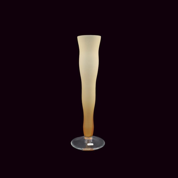 Mid Century Boda Nova Swedish Retro Amber Tall Decorative Vase, Mid Century Modern Swedish Tall Vase
