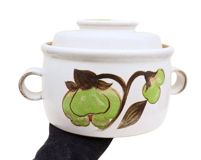 Denby Troubador Casserole: Mid-Century Modern Floral Lidded Dish