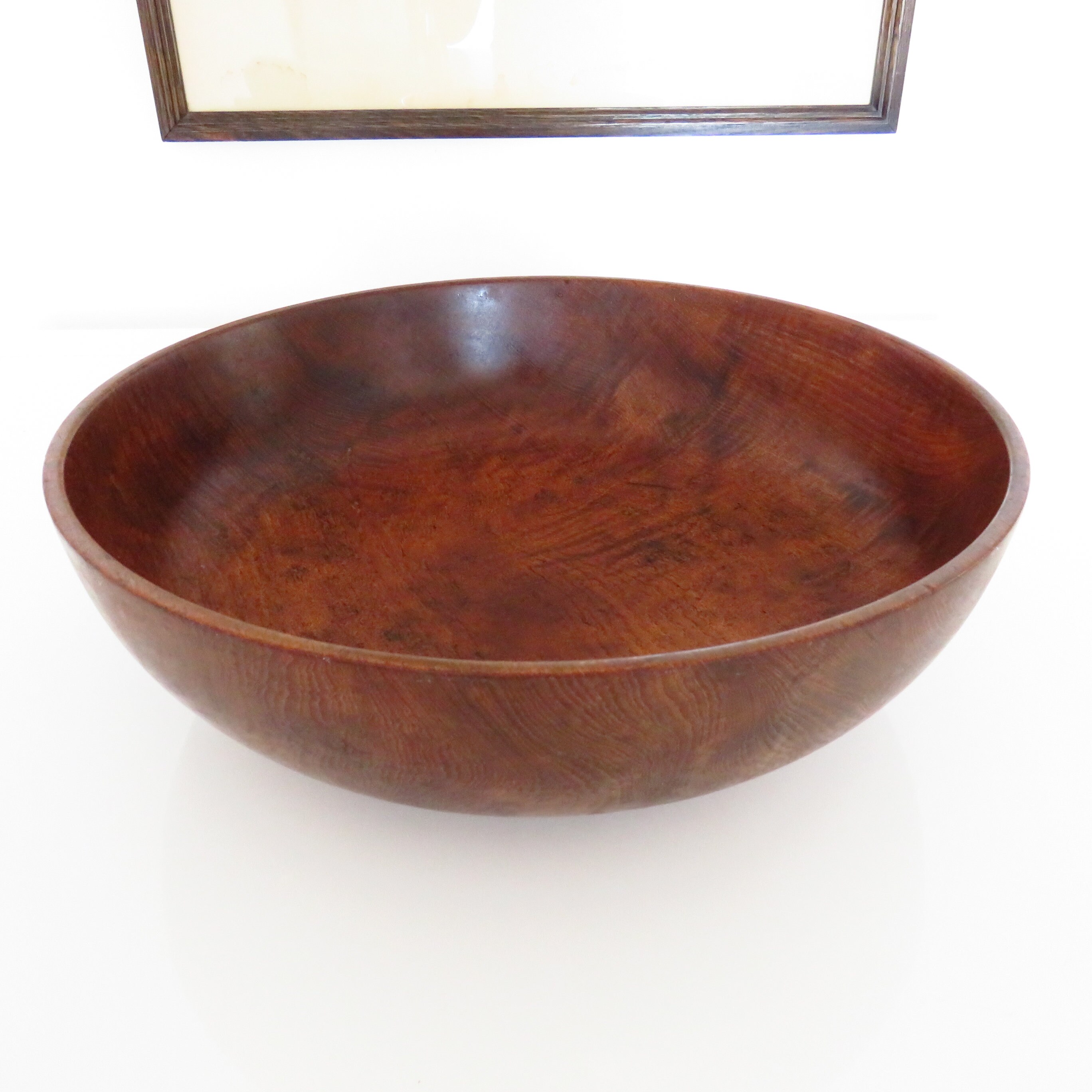 Large Mid Century Teak Wood Bowl 18'' Table Centrepiece