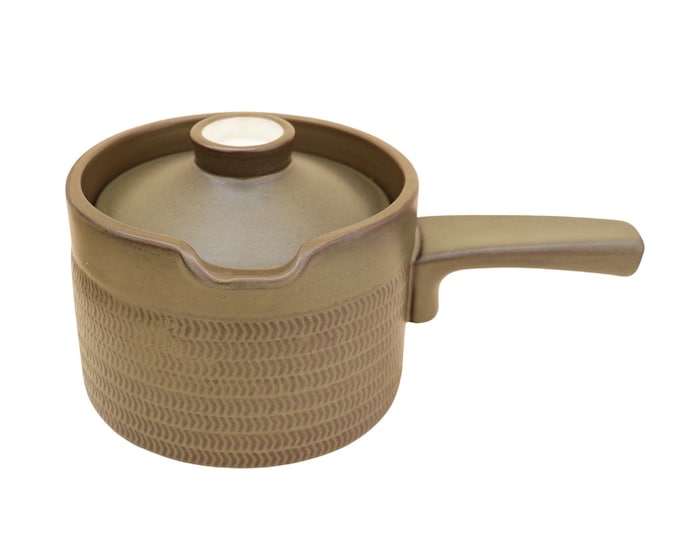 Mid Century Denby Chevron Stoneware Saucepan with Lid