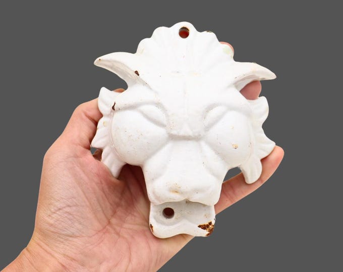 Vintage Cast Iron Tiger Head: Heavy Wall Decor or Paperweight