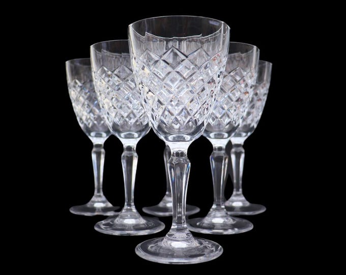 Vintage Crystal Wine Glasses Set of 6 - D'Arques Durand Dauphine