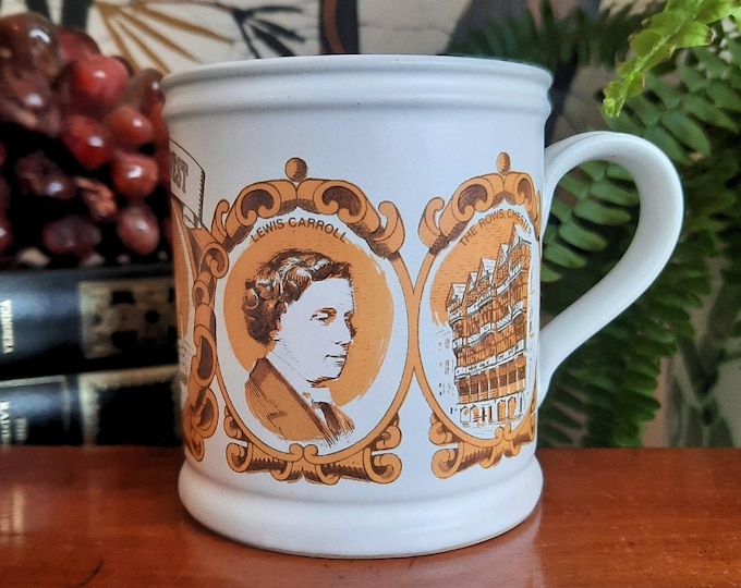 80s Denby Stoneware North West Mug: Liverpool, Lewis Carroll