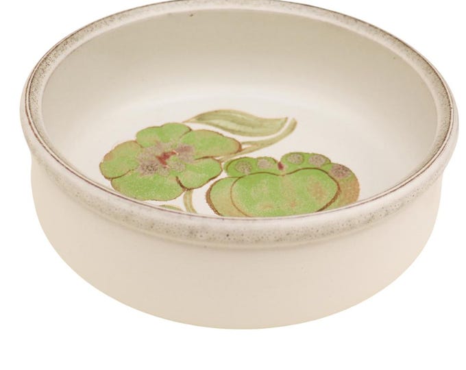 Large Denby Troubador Salad Bowl: 70s Retro Floral, Mid Century Modern
