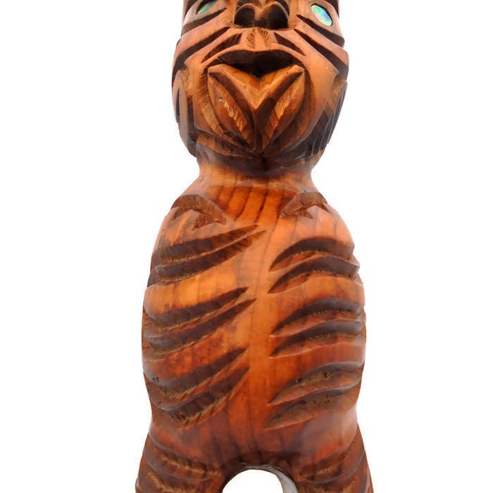 Large 30 CM Tekoteko Sculpture Totem with Paua shell eyes/New Zealand
