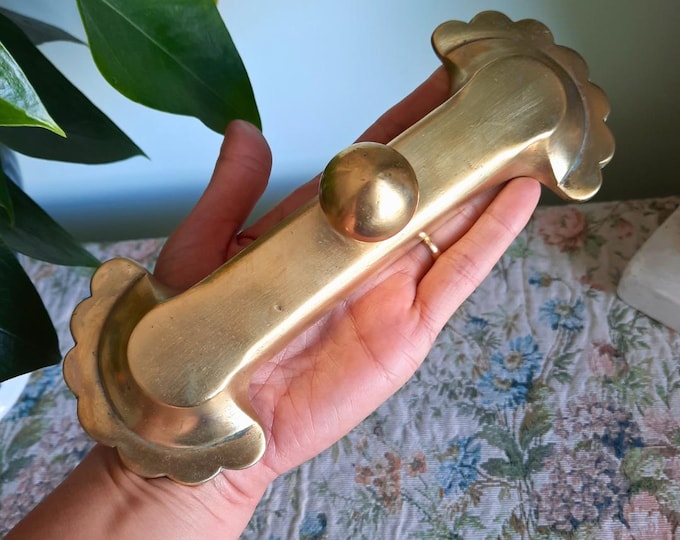Antique Victorian Cast Iron and Brass Paperweight 1.1 kg approx, Antique Office Gift