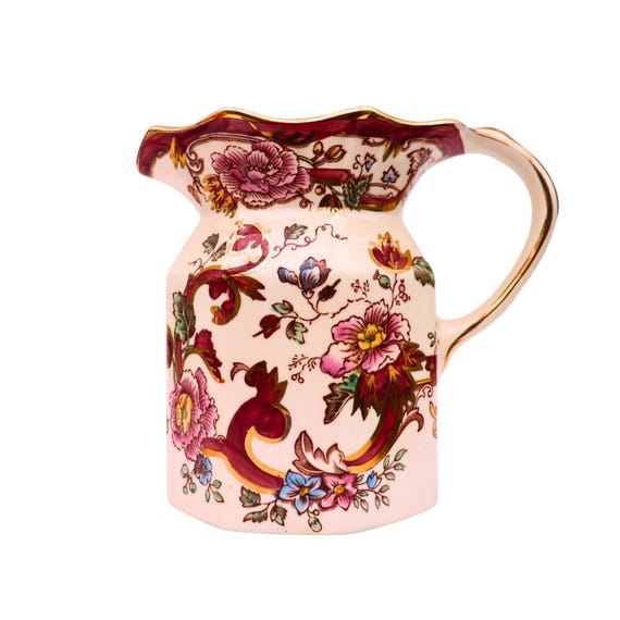 Mason's Ironstone China Mandalay Red Pattern Jug Vase H 5.5 in Very Good Condition Made In England C 1940's
