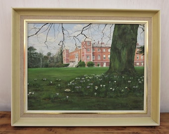 Original Acrylic Painting ' Spring ,Osterley Park 'Landscape By Listed Artist Jean Bronson