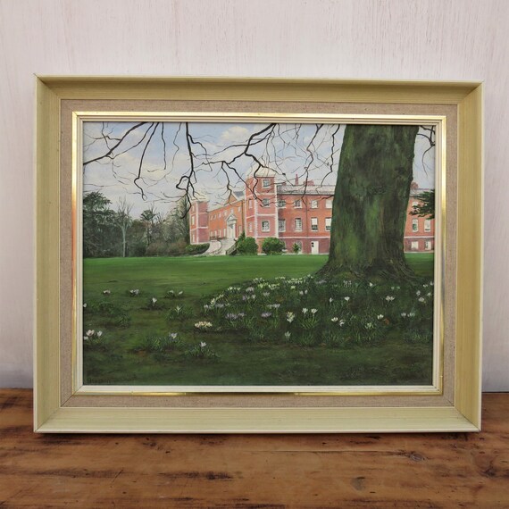 Original Acrylic Painting ' Spring ,Osterley Park 'Landscape By Listed Artist Jean Bronson