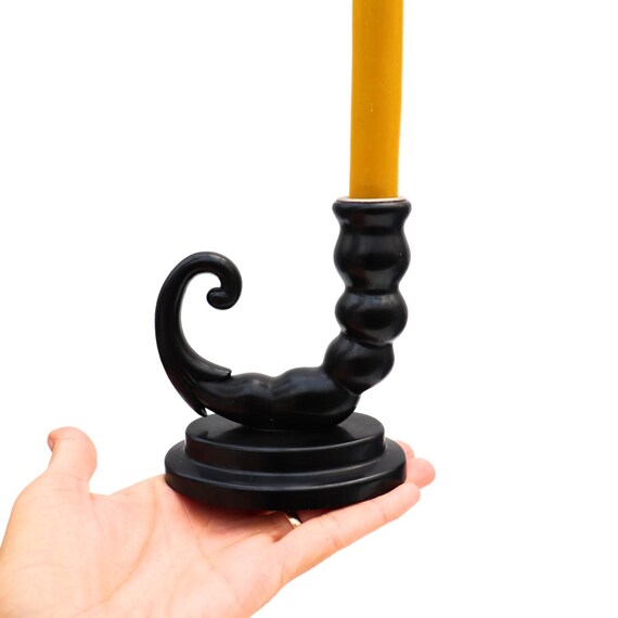 Antique Art Deco Period Scorpion Tale Single Bakelite Candlestick Holder C 1920's.