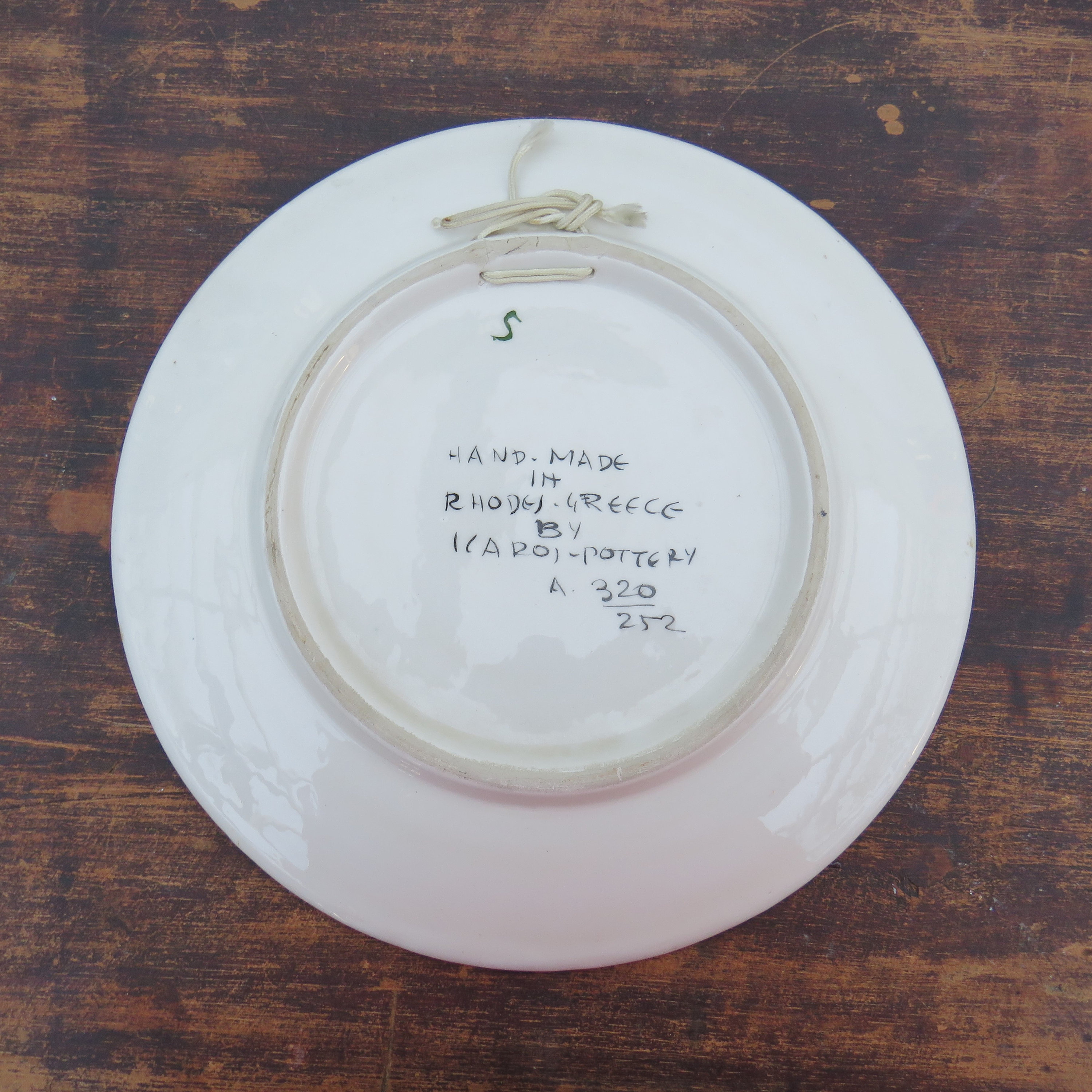 ICARO Rhodes Pottery Hand Painted Peacocks Ceramic Wall Plate 12