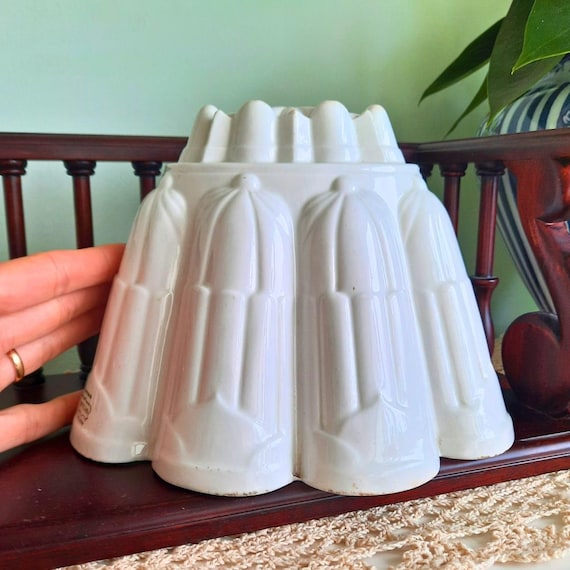 Antique Large Shelley Carlton Pattern Jelly Mould 6.2'' High C 1920's Farmhouse Decor