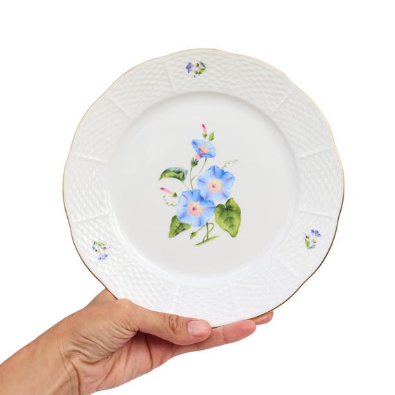 Herend Bermuda Flowers Plate: Hand-Painted Porcelain with 24k Gold