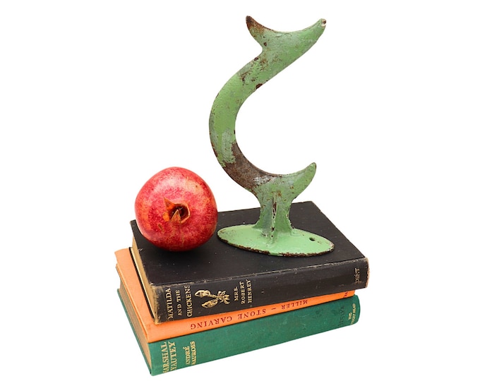 Antique Victorian Cast Iron Wall Spike: Fish Tail Sculpture