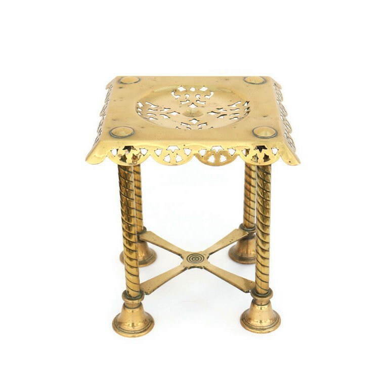 Tall Antique Brass Plant Stand