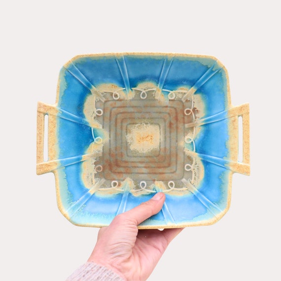 Art Deco Beswick Bowl With Handles Pattern 359, Art Deco Drip Glaze Decorative Bowl By Beswick, Art Deco Gift For The H0me,