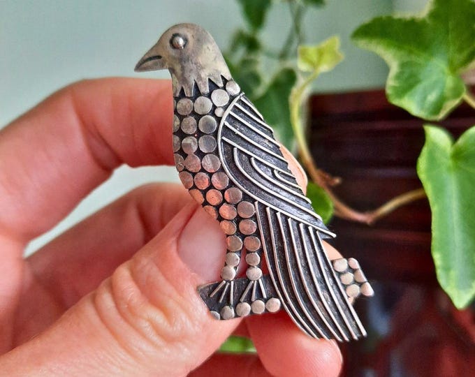 Vintage Sterling Silver Eagle Bird Brooch 6 cm Tall